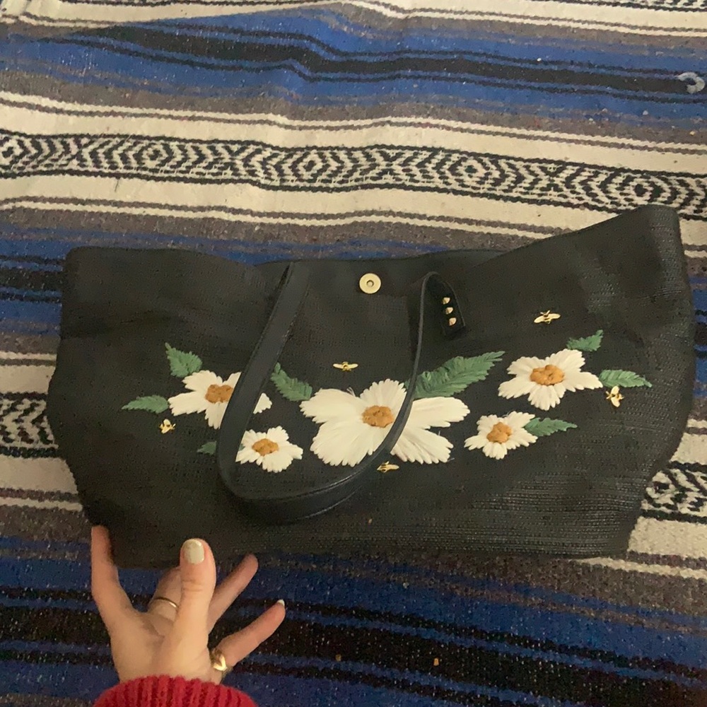 Embroidered Betsey Johnson tote bag